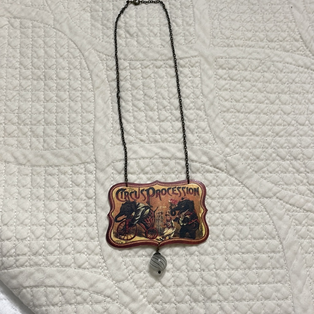 Whimsical Vintage Retro Circus Procession Necklace Very Unique Piece